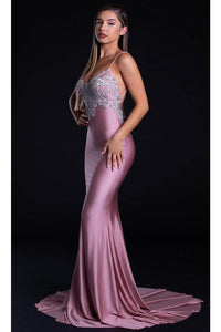 Portia and Scarlett PS21226 -long- Embroidered Mermaid Prom Dress - Blush / 4 - Dress