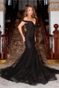 Portia and Scarlett PS21251 -long- Off Shoulder Trumpet Gown with Glittering Accents - Dress