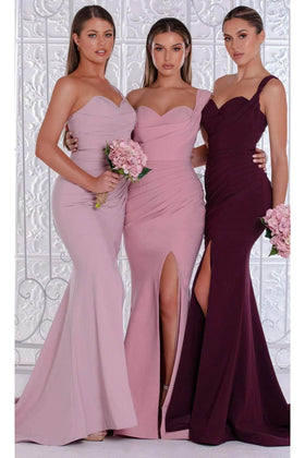 Portia and Scarlett PS21258 - Draped One Shoulder Evening Gown for Effortless Style