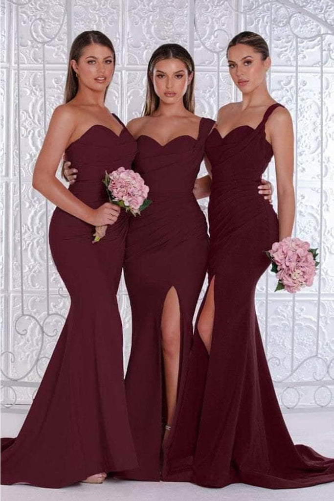 Portia and Scarlett PS21258 - Draped One Shoulder Evening Gown for Effortless Style - Mauve / 2 - Dress