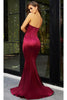 Portia and Scarlett PS21279 -long- Mermaid Prom Dress with Pleat-Ornate Detail - Burgundy / 10 - Dress