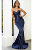 Portia and Scarlett PS21279 -long- Mermaid Prom Dress with Pleat-Ornate Detail - Burgundy / 16 - Dress