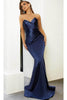 Portia and Scarlett PS21279 -long- Mermaid Prom Dress with Pleat-Ornate Detail - Burgundy / 22 - Dress