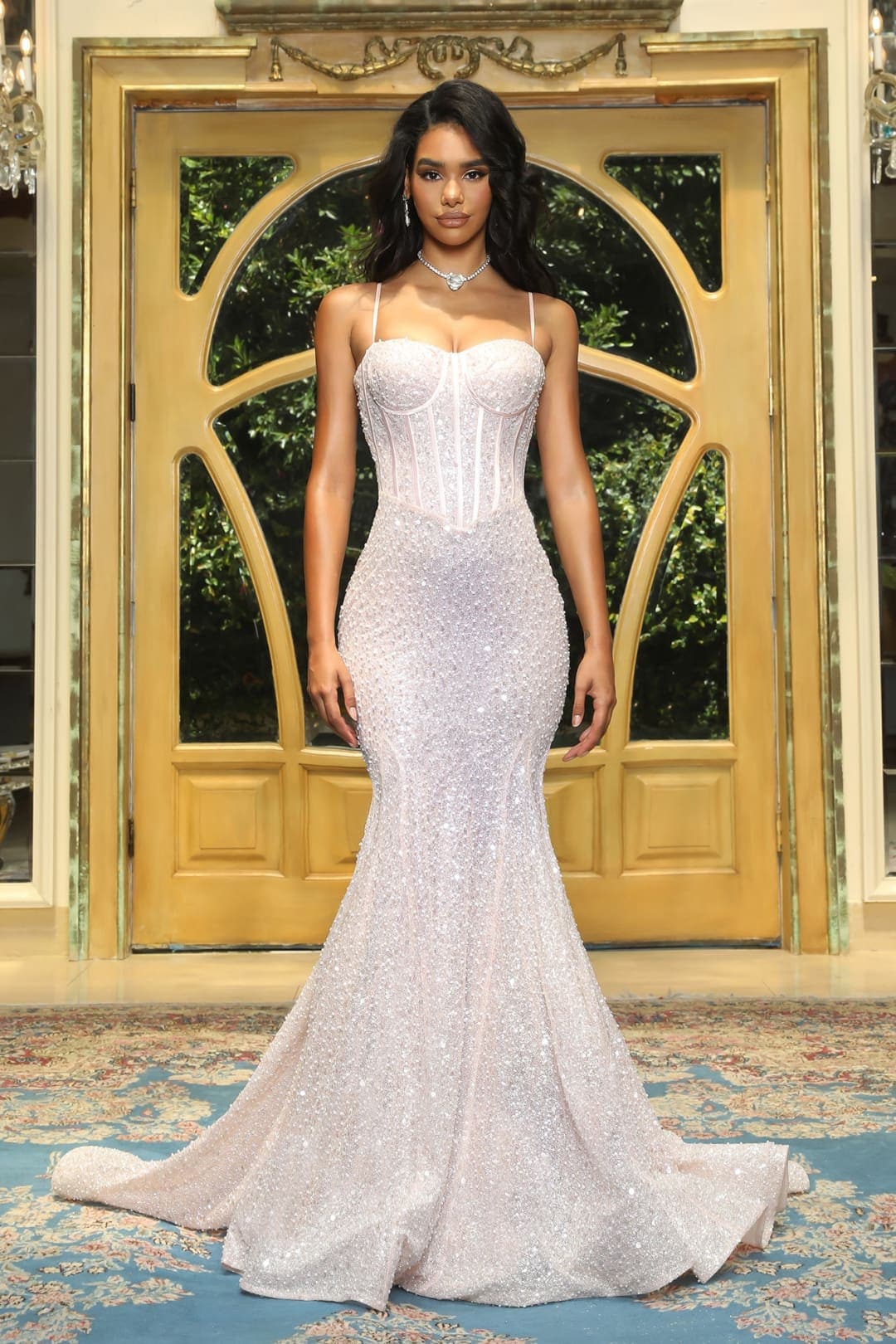 Portia and Scarlett SP22036 Corset Bone Prom Formal Gown - Dress