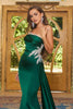 Portia and Scarlett PS22122 -long- Metallic Accent Neckline Trumpet Gown for a Daring Statement - Champagne / 20 - Dress