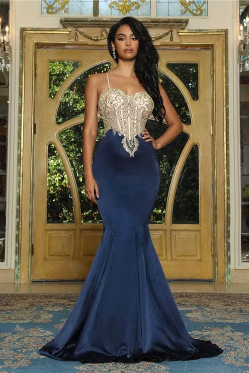 Portia and Scarlett PS22162 -long- Prom Gown with an Embellished Illusion Bodice for Elegance - Dress