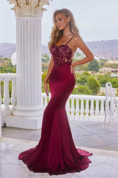 Portia and Scarlett PS22162 -long- Prom Gown with an Embellished Illusion Bodice for Elegance - Dress