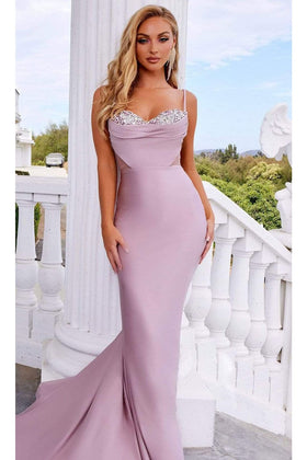 Portia and Scarlett PS22180 - long- Embellished Cowl Neck Gown with Sweetheart Silhouette