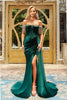 Portia and Scarlett PS22193 -long- Bedazzled Off Shoulder Sheath Dress for Glamorous Appeal - Emerald / 2 - Dress