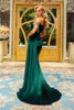 Portia and Scarlett PS22193 -long- Bedazzled Off Shoulder Sheath Dress for Glamorous Appeal - Emerald / 4 - Dress