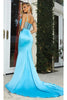 Portia and Scarlett PS22325 -long-Cowl Style Illusion Cutout Gown - Aqua / 2 - Dress