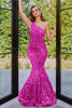 Portia and Scarlett PS22350 -long- One-Shoulder Sequin Mermaid Gown - Cobalt / 24 - Dress