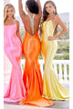Portia and Scarlett PS22365 - long- Sleeveless Satin Gown with an Open Back Design - Dress