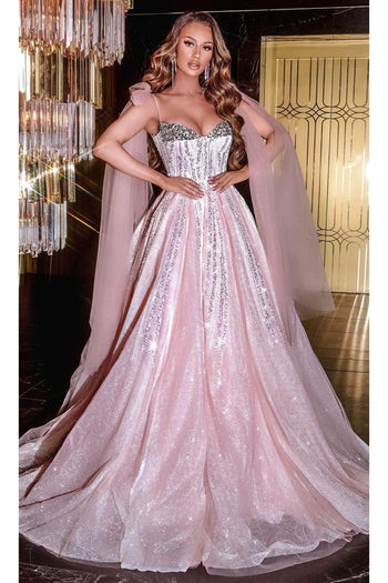 Portia and Scarlett PS22395 -long- Embellished Evening Ballgown - Blush / 00 - Dress