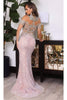 Portia and Scarlett PS22418C -long- Embellished High Neck Trumpet Gown for a Sophisticated Silhouette - Gold / 14 - Dress