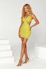 Portia and Scarlett PS22480C Cut Out Back Embellished Short Party Dress - YELLOW / Dress