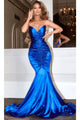 Portia and Scarlett PS22514 -long- Ruched Mermaid Gown for a Flattering Fit - Cobalt / 00 - Dress