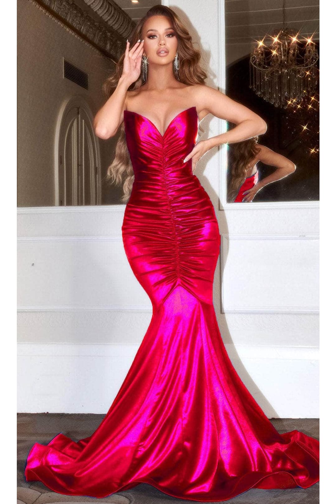 Portia and Scarlett PS22514 -long- Ruched Mermaid Gown for a Flattering Fit - Cobalt / 10 - Dress
