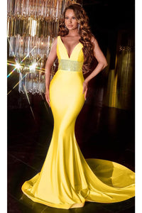 Portia and Scarlett PS22524 -long- V-Neck Beaded Plus Size Prom Gown - Orange / 24 - Dress