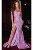 Portia and Scarlett PS22531 - long-Glitter Mermaid Prom Dress Featuring a Slit - Red / 4 - Dress