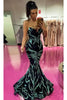 Portia and Scarlett PS22538 -long- Evening Dress with Sequin Motif and Mermaid Silhouette - Black AB / 12 - Dress