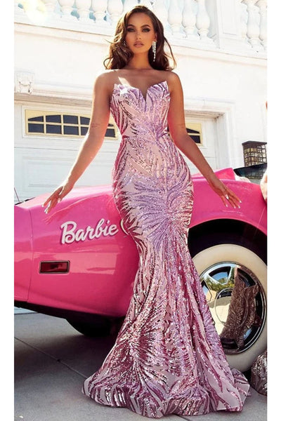 Portia and Scarlett PS22538 -long- Evening Dress with Sequin Motif and Mermaid Silhouette - Black AB / 14 - Dress