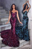 Portia and Scarlett PS22538 -long- Evening Dress with Sequin Motif and Mermaid Silhouette - Black AB / 18 - Dress