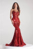 Portia and Scarlett PS22538 -long- Evening Dress with Sequin Motif and Mermaid Silhouette - Black AB / 6 - Dress