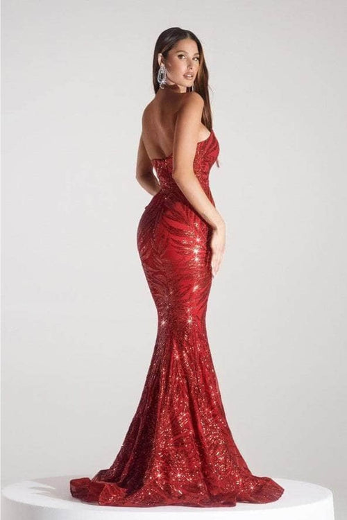 Portia and Scarlett PS22538 -long- Evening Dress with Sequin Motif and Mermaid Silhouette - Black AB / 8 - Dress