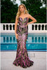 Portia and Scarlett PS22538 Strapless Sequin Mermaid Evening Prom Gown - BLACK/PINK/GOLD / Dress