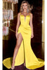 Portia and Scarlett PS22547 -long- Bustier Mermaid Prom Dress with Slit - Lime / 12 - Dress