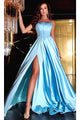 Portia and Scarlett PS22548 -long- Bustier Satin A-Line Prom Dress - White / 00 - Dress