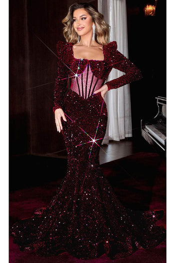 Portia and Scarlett PS22556 -long- Evening Gown with a Square Sheer Corset Design - Dress