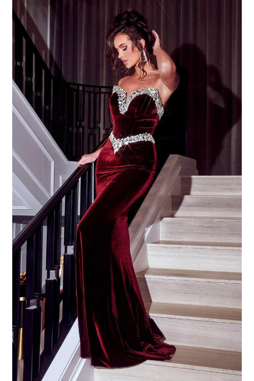 Portia and Scarlett PS23000 -long- Evening Gown in Luxurious Velvet with a Sweetheart Neckline - Dress