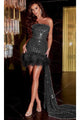 Portia and Scarlett PS23001 -short- Strapless Cocktail Dress with Elegant Side Drape - Black / 00 - Dress