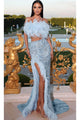 Portia and Scarlett PS23031 -long- Feathered Two-Piece Ensemble for a Fashion-Forward Style - Dress