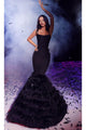 Portia and Scarlett PS23032 -long- Prom Gown with Feathered Flare - Black / 00 - Dress