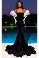 Portia and Scarlett PS23039 - long-Mermaid Prom Gown with Straight Across Neckline - Black / 00 - Dress