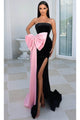 Portia and Scarlett PS23040 -long- Prom Gown with Oversized Bow Detail - Black Blush / 00 - Dress