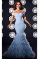 Portia and Scarlett PS23051 -long- Off-Shoulder Shirred Classic Prom Gown - Black / 00 - Dress