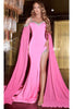 Portia and Scarlett PS23160 -long- Jeweled Cascade Prom Dress for a Dazzling Effect - Hot Pink / 20 - Dress