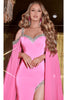 Portia and Scarlett PS23160 -long- Jeweled Cascade Prom Dress for a Dazzling Effect - Hot Pink / 24 - Dress