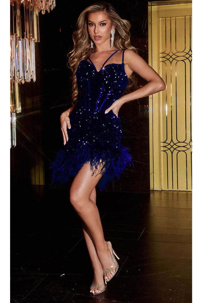 Portia and Scarlett PS23166 -short- Cocktail Dress Featuring a Corset Bodice for a Fitted Look - Dress