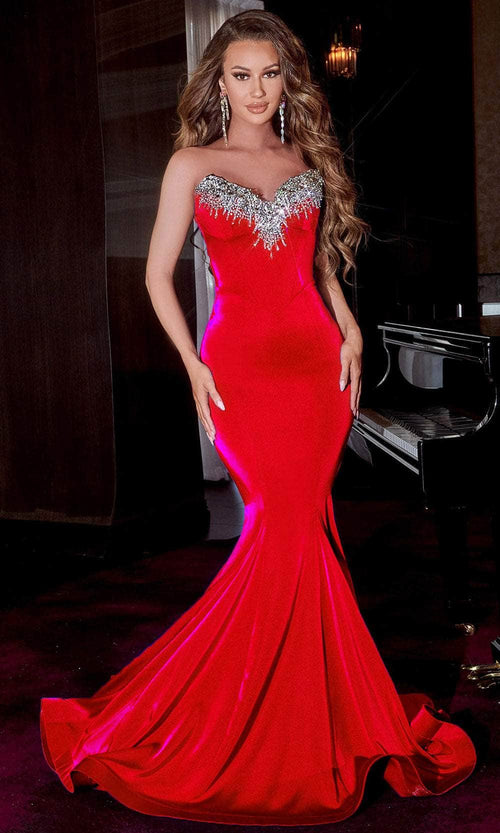 Portia and Scarlett PS23185 -long- Strapless Jeweled Prom Dress