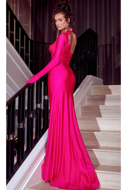 Portia and Scarlett PS23208 -long- One Shoulder Long Prom Gown Adorned with Beading - Dress