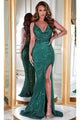Portia and Scarlett PS23254 - long-Sequined Prom Gown with Cowl Neck - Dress