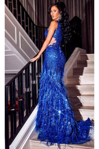 Portia and Scarlett PS23272 -long-Evening Gown with Embellishments and a High Slit - Dress