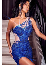 Portia and Scarlett PS23272 -long-Evening Gown with Embellishments and a High Slit