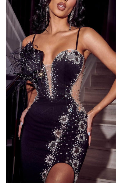Portia and Scarlett PS23278 -long- Beaded Sweetheart Prom Gown - Black / 20 - Dress