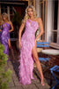 Portia and Scarlett PS23282 - long-Prom Gown with Asymmetric Feather Skirt - Cobalt / 14 - Dress